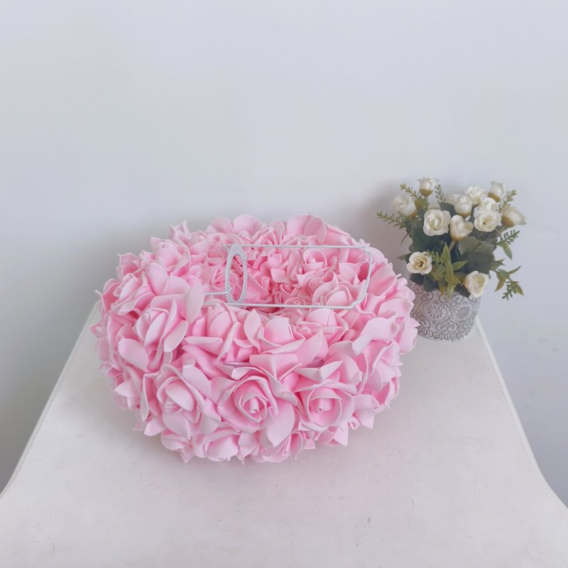 Romantic Rose Flower Lampshade, 26cmx19cm Aesthetic Floral Table Lamp Shade Replacement, Cottagecore & Coquette Room Decor (Lampshade Only)