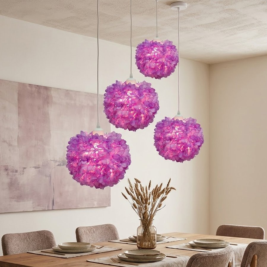 Warm and romantic spherical flower‑shaped lamp shade, aesthetic lamp shade for wedding and bedroom decoration, suitable for decorating venues of various styles