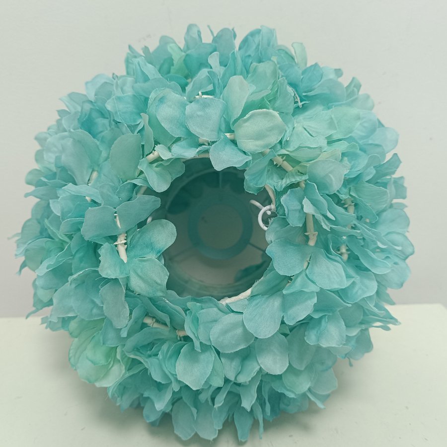 Forest‑style green hydrangea spherical lampshade, artificial flower ball lampshade, flower‑shade accessories for wedding & bedroom table lamps and chandeliers