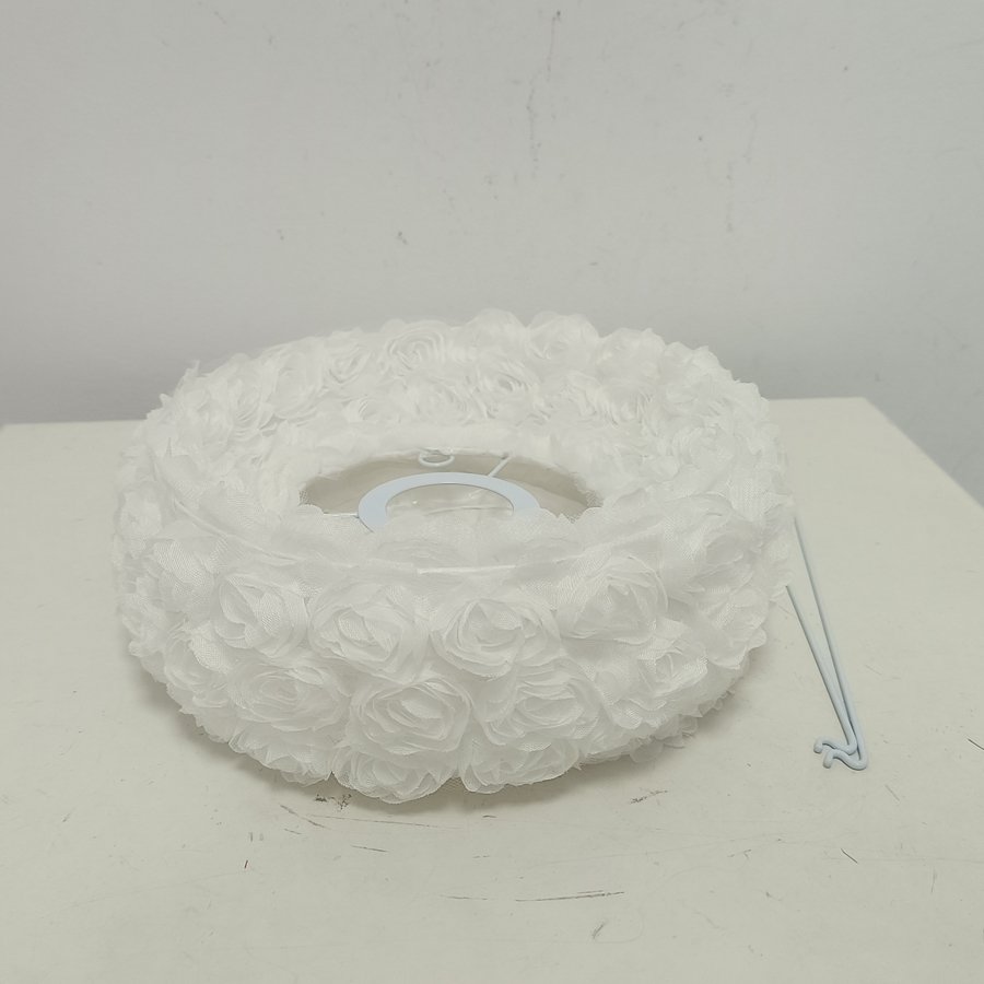 Warm and Romantic White & Taro‑Purple 3D Rose Sphere Fabric Lampshade, Replacement Lampshade Accessory for Girl‑Style Bedroom Pendant Lights and Table Lamps, Lampshade for Wedding Decorative Pendant Lights