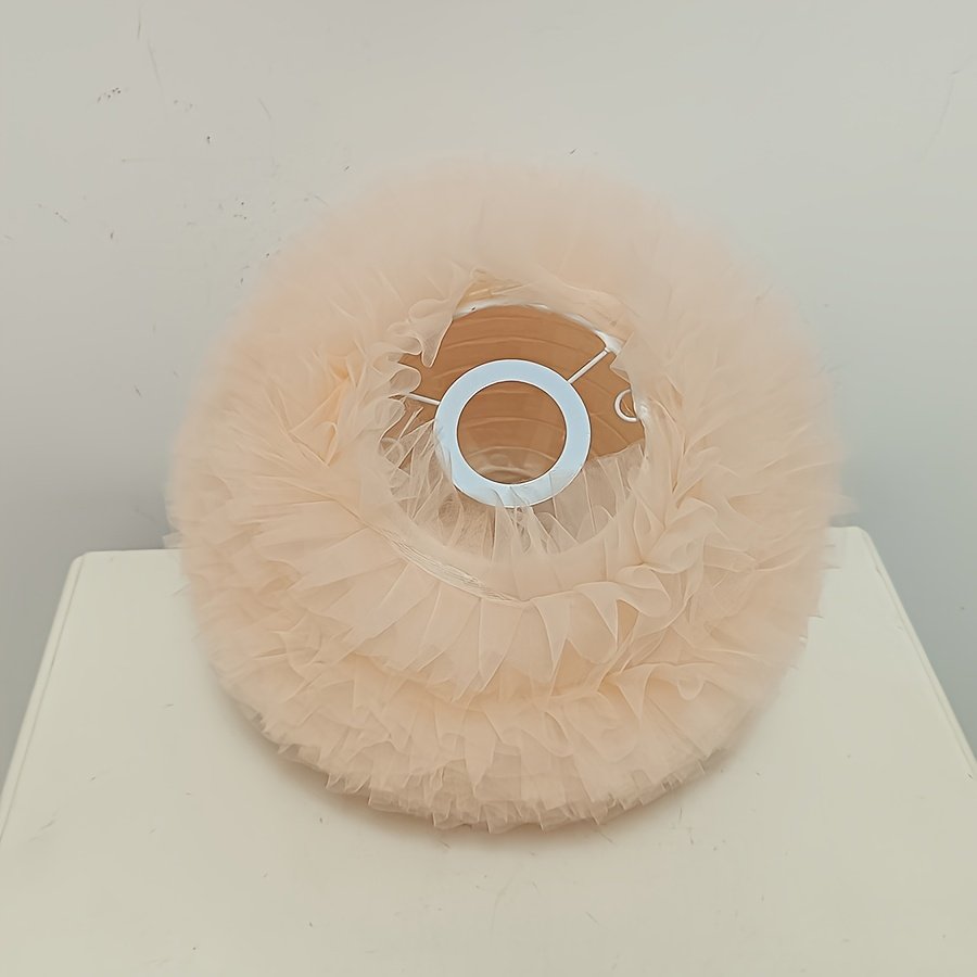Cream‑style gauze pleated spherical lampshade, soft fluffy gauze lampshade, spherical lampshade shell for wedding‑atmosphere lighting fixtures