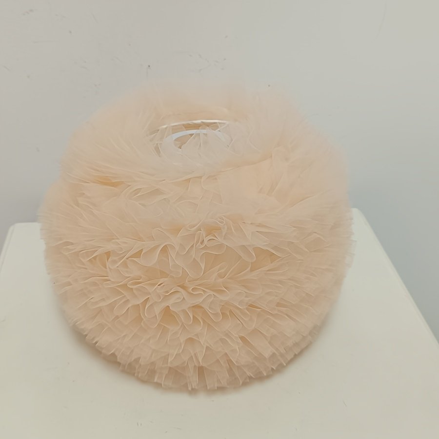 Cream‑style gauze pleated spherical lampshade, soft fluffy gauze lampshade, spherical lampshade shell for wedding‑atmosphere lighting fixtures